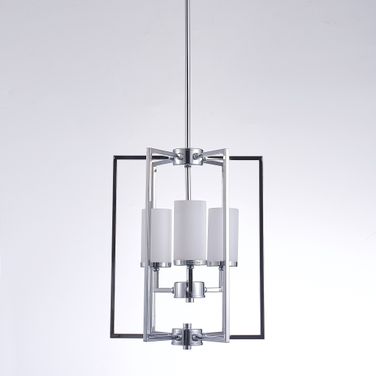 Riva 13 Inch Metal and Glass Chandelier Lights In White and Chrome
