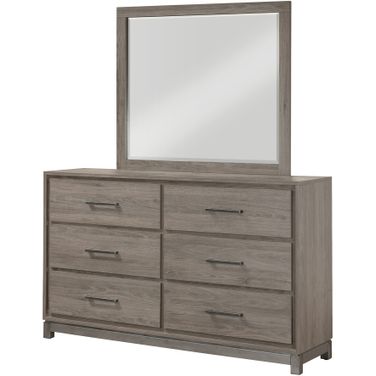 River Dresser Mirror In Gray Oak