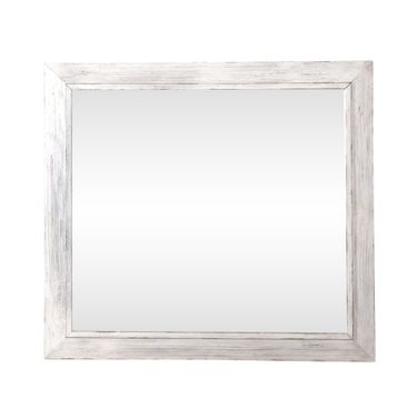 River Place Mirror In Riverstone White and Tobacco