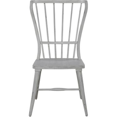 River Place Windsor Back Side Chair Set of 2 In Riverstone White and Tobacco