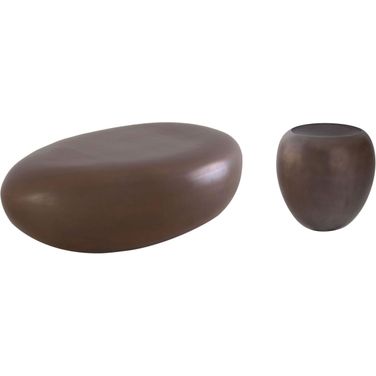 River Stone Bronze Small Stone Occasional Table Set