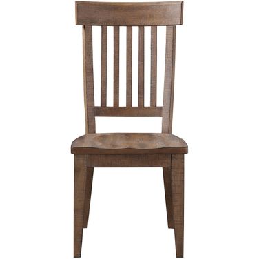Riverdale Side Chair with Button Tufted Back Set of 2 In Brown