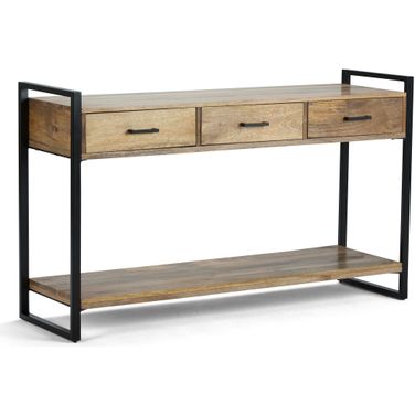 Riverside Solid Mango Wood Console Sofa Table In Natural