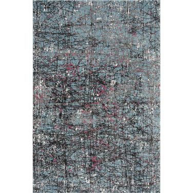 Rivette Dryna Impulse Abstract Fuchsia Splatter Fusion Area Rug In Blue