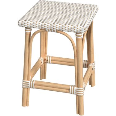 Riviera Rattan Square 24 Inch H Counter Stool In Tan
