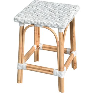 Riviera Square 24 Inch H Rattan Counter Stool In Glossy White