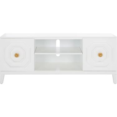 Riya 2 Door 1 Shelf Media Stand in White