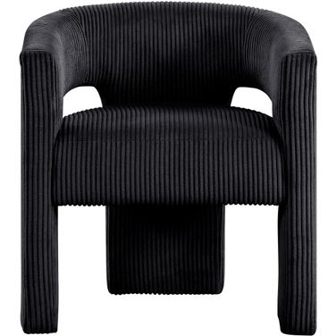 Riz Corduroy Fabric Accent and Dining Chair In Black