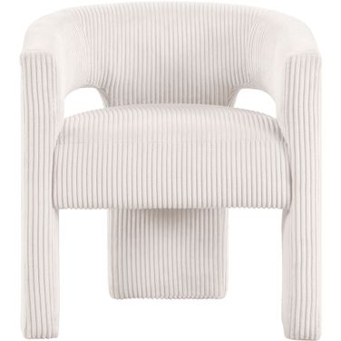 Riz Corduroy Fabric Accent and Dining Chair In Cream