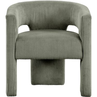Riz Corduroy Fabric Accent and Dining Chair In Green