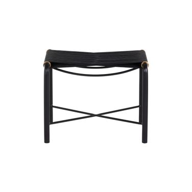 Riz Stool Leather In Black