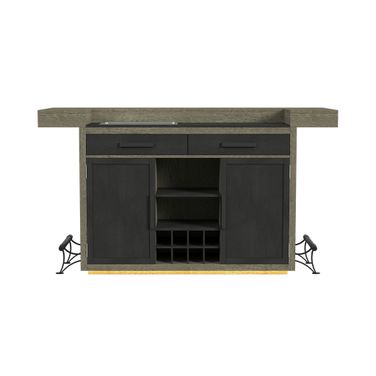 Rizzo Bar Table with Light In Grey and Dark Espresso