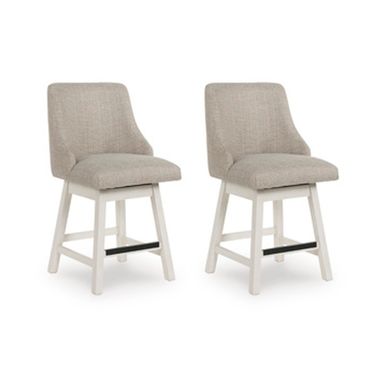 Robbinsdale 38 Inch Counter Height Barstool Set of 2 In Antique White