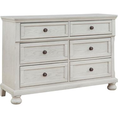 Robbinsdale Antique 6 Drawer White Dresser