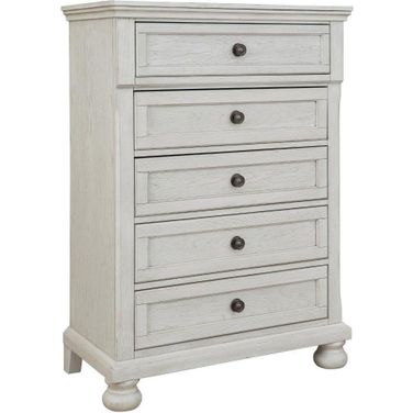 Robbinsdale Antique White 5 Drawer Chest of Drawers