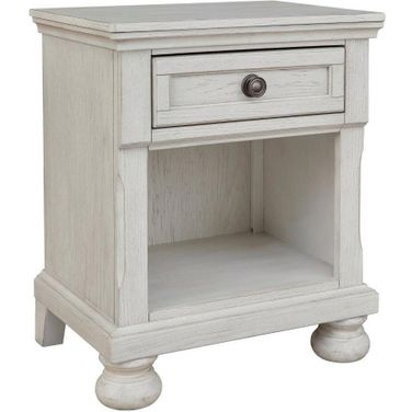 Robbinsdale Antique White One Drawer Nightstand