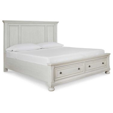Robbinsdale California King Panel Storage Bed In Antique White