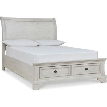 Robbinsdale Antique White Full Sleigh Storage Bed