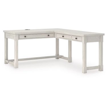 Robbinsdale L-Shaped Home Office Desk In Antique White