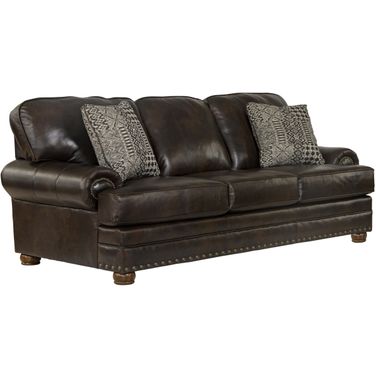 Roberto 94 Inch Top Grain Italian Leather Match Sofa In Cocoa