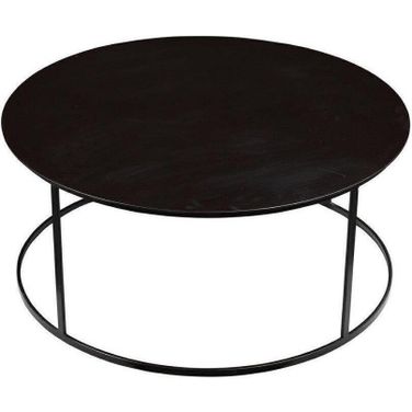 Robertson Round Metal Coffee Table In Black Finish