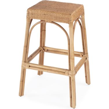 Robias Rectangular Rattan 30 Inch Bar Stool In Natural