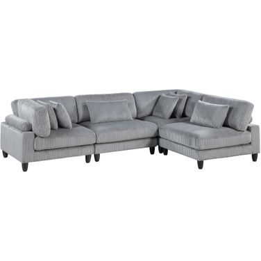 Robstown 4-Piece Modular Sectional In Gray