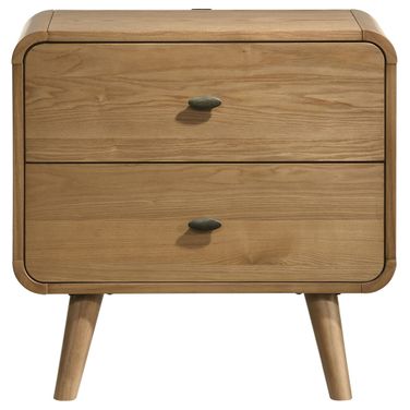 Robyn 2-Drawer Nightstand Bedside Table In Light Ash