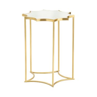 Robyn Accent Table In Gold and White