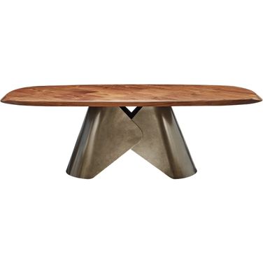 Rocco Dining Table In Walnut and Bronze