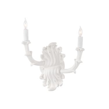 Roche Plaster Double Arm Sconce In White and Cream