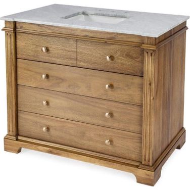 Rochelle 42 Inch Single Bathroom Vanity Set In Brown