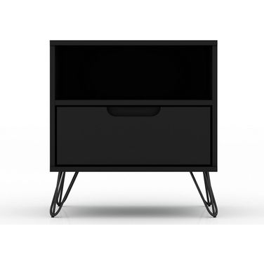 Rockefeller 1.0 Mid-Century - Modern Nightstand With 1-Drawer In Black
