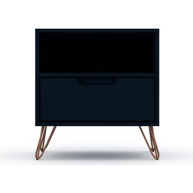 Rockefeller 1.0 Mid-Century - Modern Nightstand With 1-Drawer In Tatiana Midnight Blue