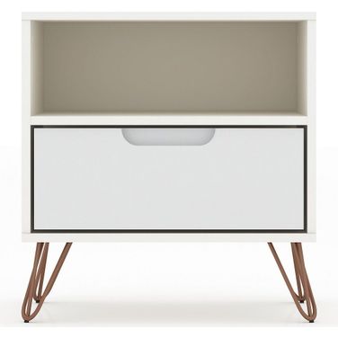 Rockefeller 1.0 Mid-Century - Modern Nightstand With 1-Drawer In White