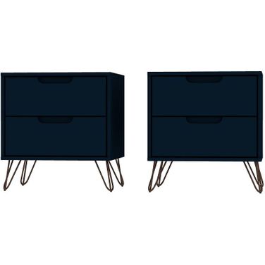 Rockefeller Nightstand 2.0 - Set of 2 in Tatiana Midnight Blue