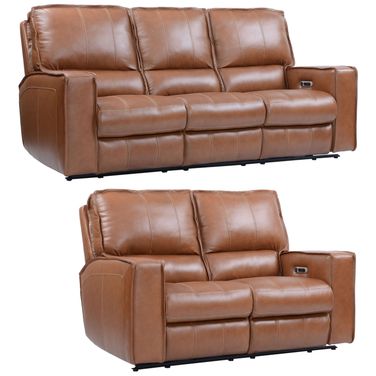 Rockford Verona Saddle Leather Power Reclining Living Room Set