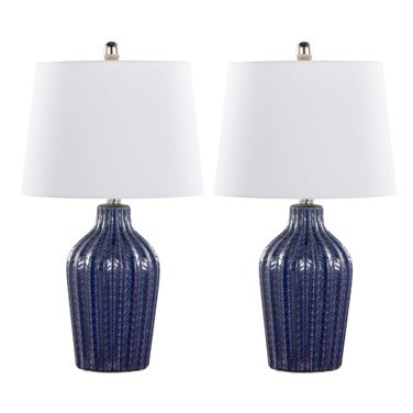 Rockwell 23 Inch Ceramic Table Lamp Set of 2 In White