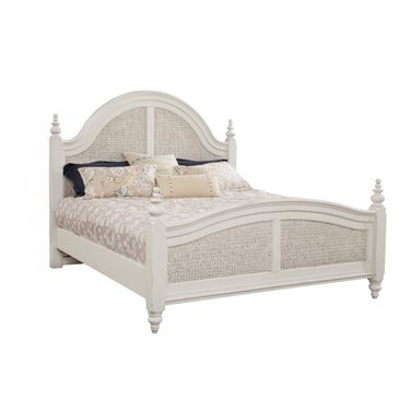 Rodanthe Dove White Queen Woven Poster Bed