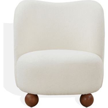 Rodolfo Boucle Accent Chair In Ivory and Natural