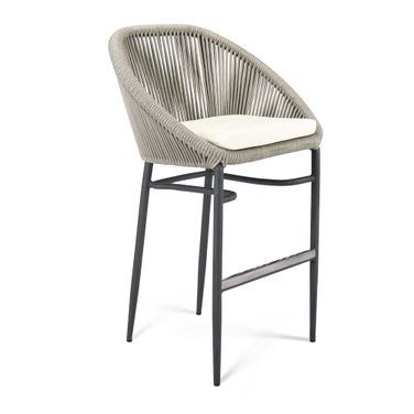 Rodona Barstool with Sunbrella Cushion In Gray