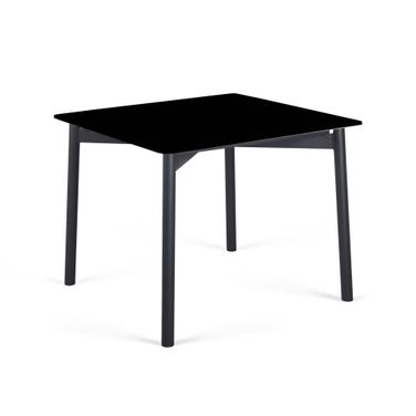 Rodona Square Dining Table with Glass In Gray