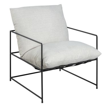 Rogan Accent Chair In Soft Oat and Black