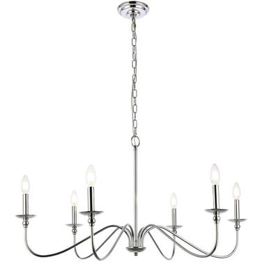 Rohan 6 Lights Polished Nickel Chandelier
