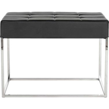 Roitfeld Black and Chrome Ottoman