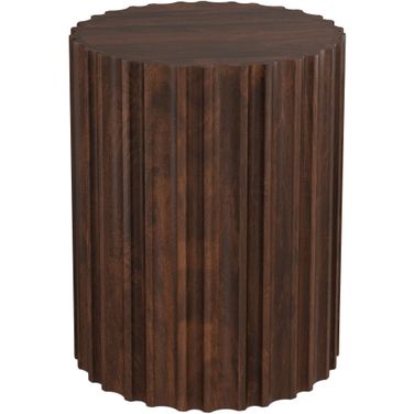 Rolf Solid Mango Side Table In Walnut Brown