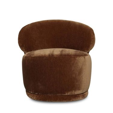 Rollo Club Chair In Distressed Velvet Bronze