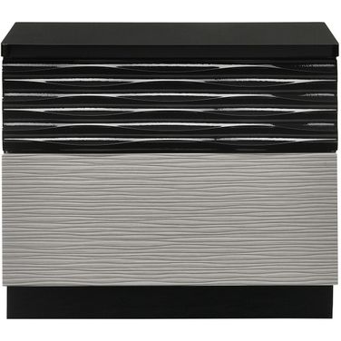 Roma Black and Grey Lacquer Nightstand