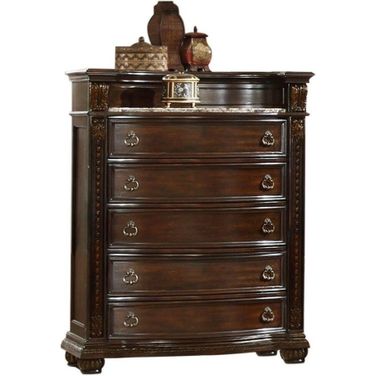 Roma Traditional Style Chest Made With Wood In Dark Walnut