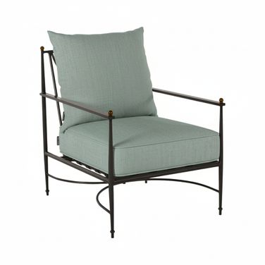 Roma Wrought Aluminum Outdoor Lounge Chair In Cast Mist